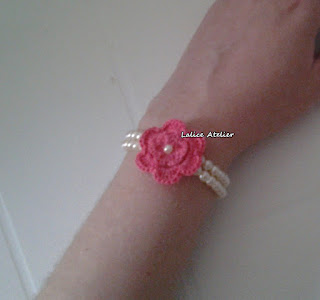  pulseira, pulseira crochê, pulseira flor crochê, flor crochê