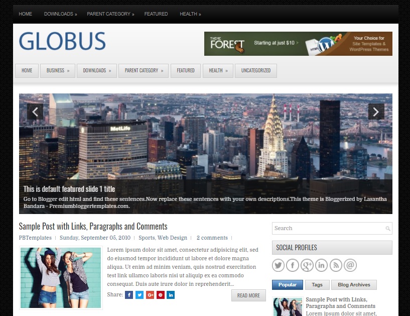 Globus Blogger Template