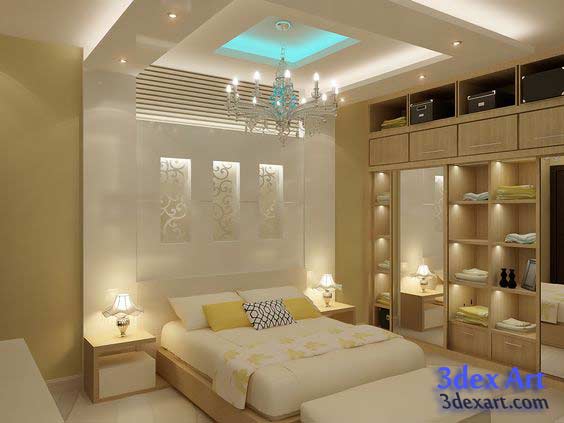 New false ceiling  designs  ideas  for bedroom  2019  with LED 