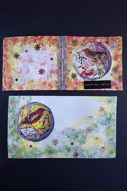 how to recycle junk mail, handmade stationery, art journal, blah to TADA, collage, Junk Journal, Junk mail, paint, paper crafts, photo by Claire Mercado-Obias, sponge painting