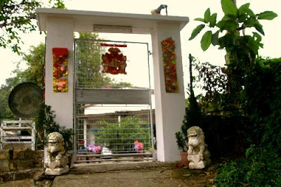 Image of guardian lions outside a private residence in Tuen Mun, Hong Kong.