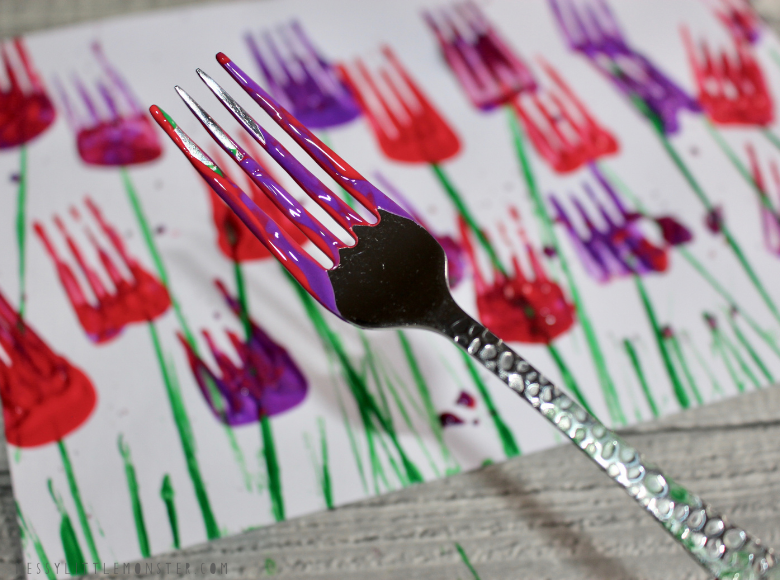 fork painting for kids