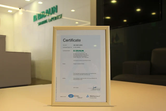 B. Braun Avitum is now ISO 9001:2015 certified