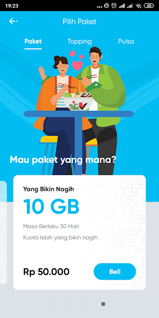 Salah satu pilihan paket data yang ditawarkan by.U, paket data by U, paket data by.U, kuota internet by.U