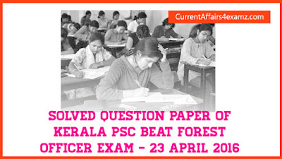 Answer Key of PSC Beat Forest Officer Exam
