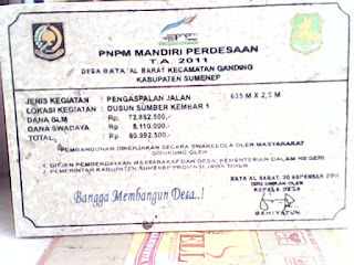 PRASASTI MARMER DARI PNPM SUMENEP 