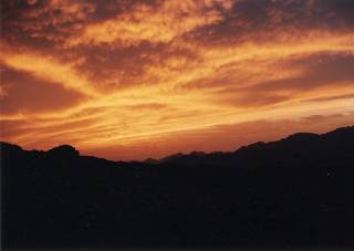 Sunset over Wadi Rum desert