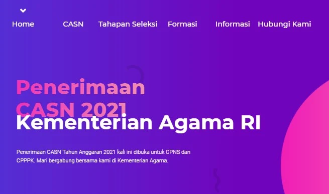 Formasi CPNS dan PPPK Kementerian Agama RI 2021