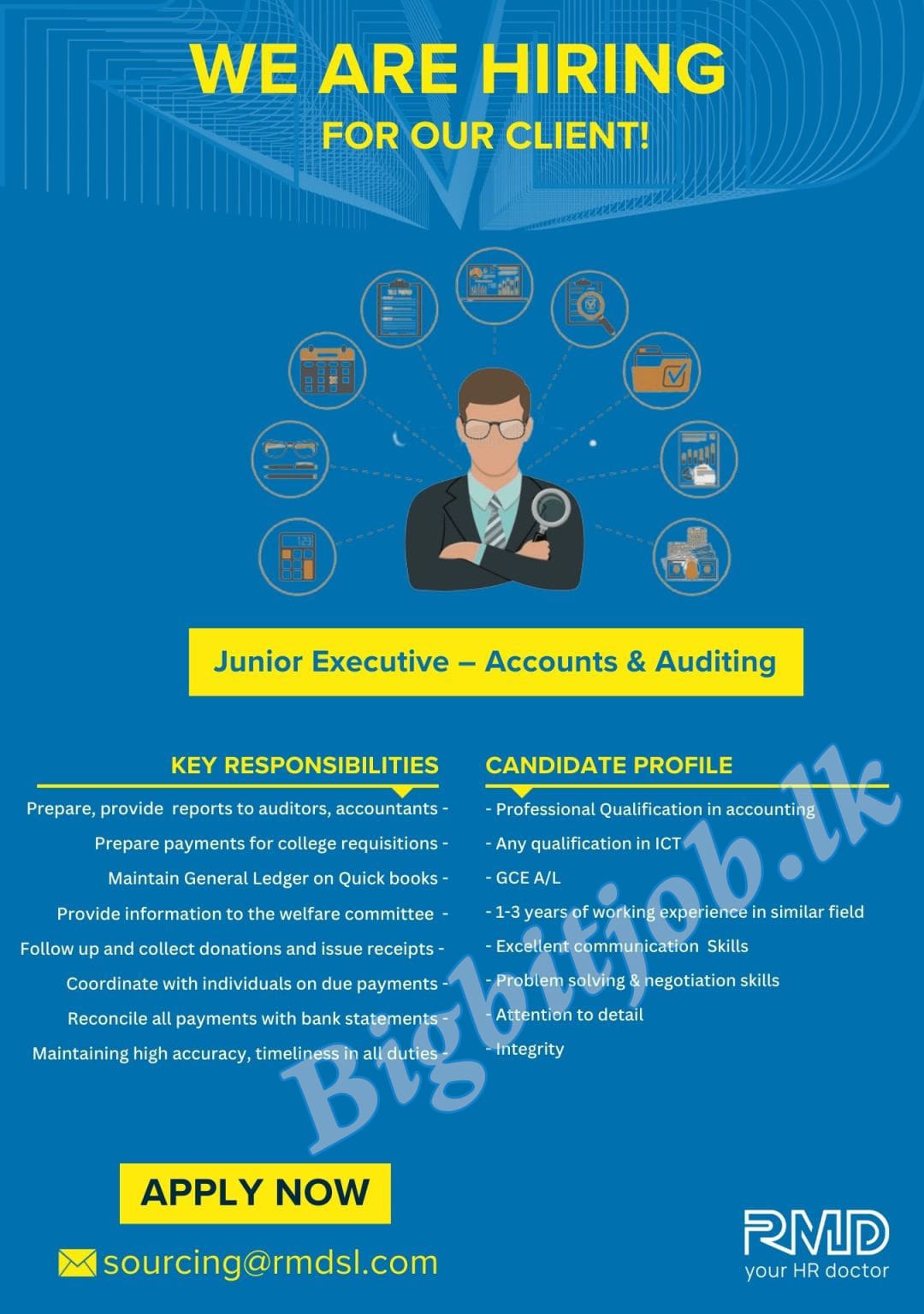 RMD Consultants Pvt Ltd Jobs Vacancies - JuniorExecutive - Accounts & Auditing