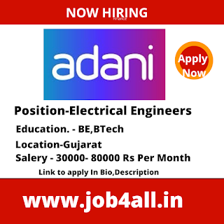Adani Green Energy Hiring for  BE,BTech -Electrical  Enginerring 