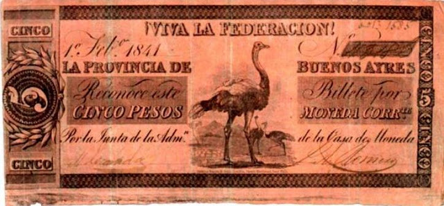 Papel moneda de la época de Rosas