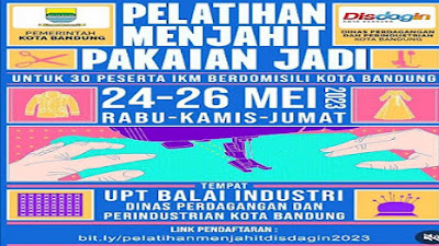 Kabar Baik, Disdagin Kota Bandung Gelar Pelatihan Menjahit Gratis! 