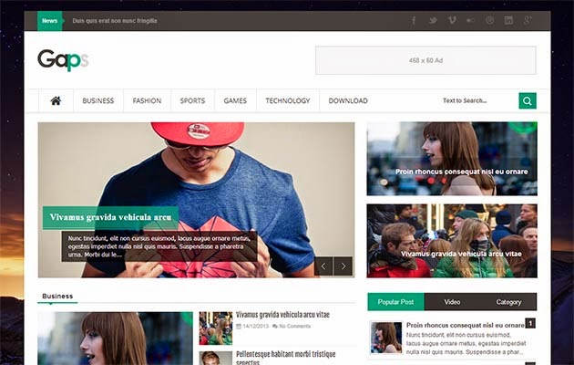 Gaps Responsive Blogger Template