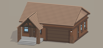 Voxel House With Porch