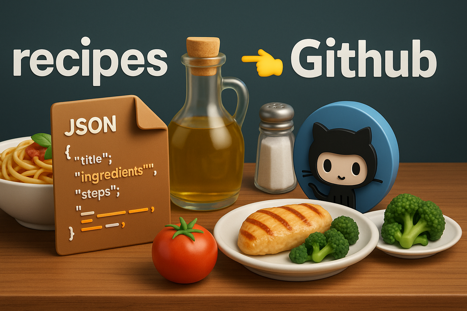 مجموعة من وصفات الطبخ بصيغة json مجانا من Github