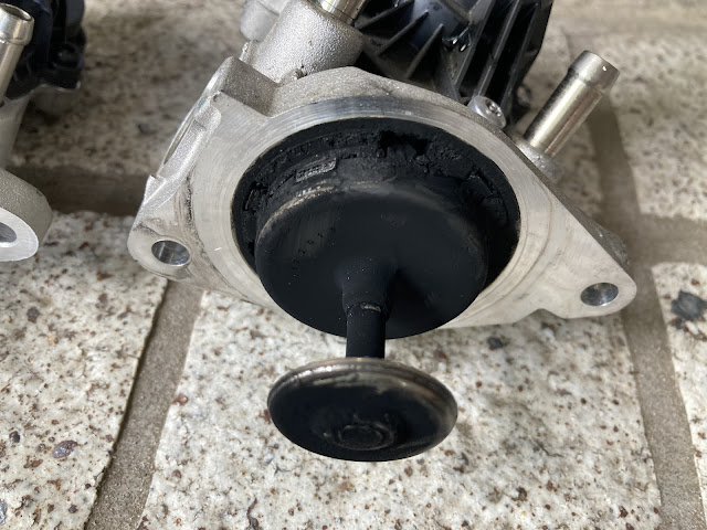 EGR valve with carbon