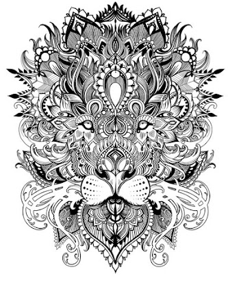 Lion-Head-Mandala-Design-Tattoo-Stencil