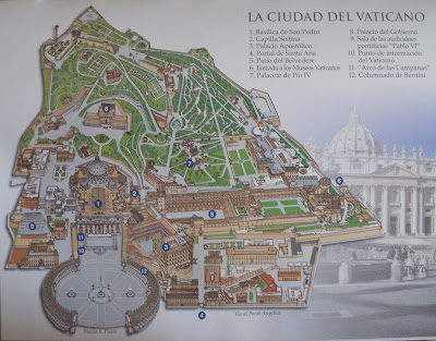 Mapa de la ciudad del Vaticano. Museos Vaticanos - Ciudad del Vaticano. Museos Vaticanos. Que visitar en roma. Roma. Italia. Turismo en Roma. Lugares de Interés en Roma