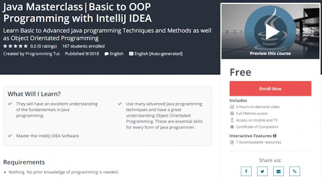 [100% Free] Java Masterclass|Basic to OOP Programming with IntelliJ IDEA