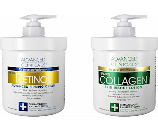 Advanced Clinicals Retinol Body Cream & Collagen Body Lotion Skin Care Set.