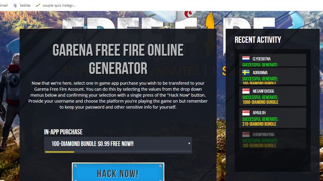 Gehack Com Garena Free Fire Hack Online Area Tekno