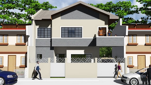 مخطط منزل 120 متر مربع واجهة واحدة 120 sqm house plan