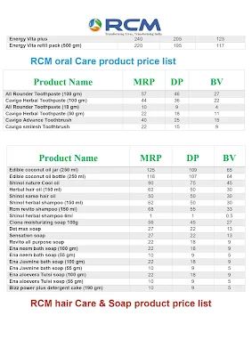 Rcm oral care product price list