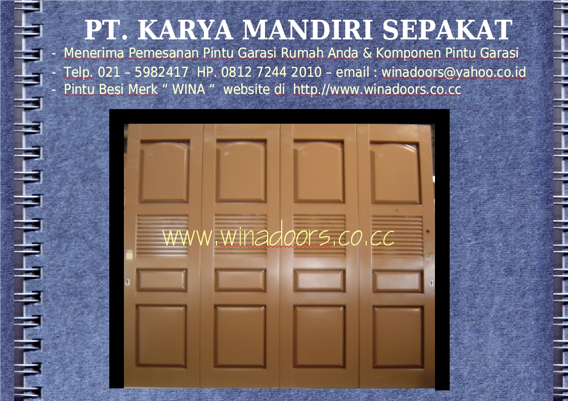  PINTU  GARASI  MERK WINA  PINTU  WINA  MODEL  PANEL JALUSI