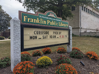 Franklin, MA: Library closed through Sunday; re-opens Monday, Oct 19