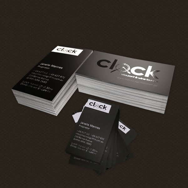 Clock Restaurant & Wine Lounge Business Card