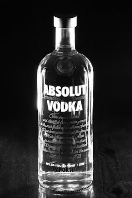 black & white absolut vodka ad