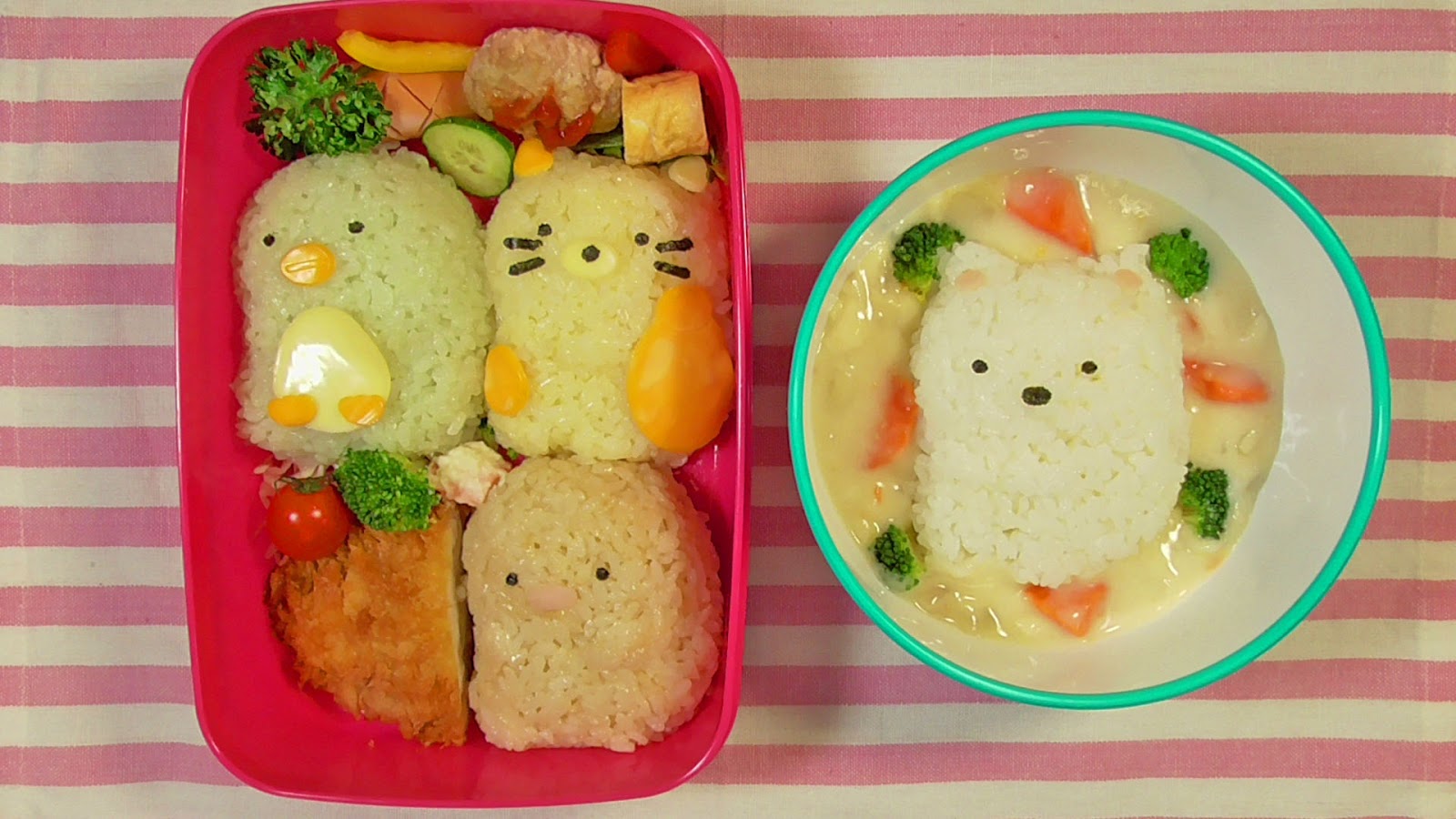 すみっコぐらし弁当 キャラ弁の作り方 Sumikkogurashi Bento Lunch Box Kyaraben 動画レシピ Video Recipe 可愛い料理とお菓子レシピ