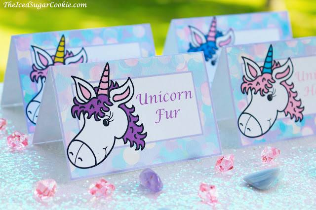 DIY Unicorn Birthday Party Food Label Tent Cards Idea-Printable Template Digital Download