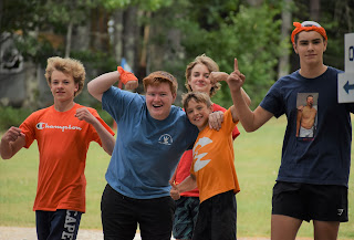 A group of boys enjoying their stay at a sleepaway camp