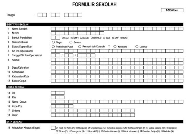 Download Formulir Pendataan Dapodikdas - www.informasisekolah.com
