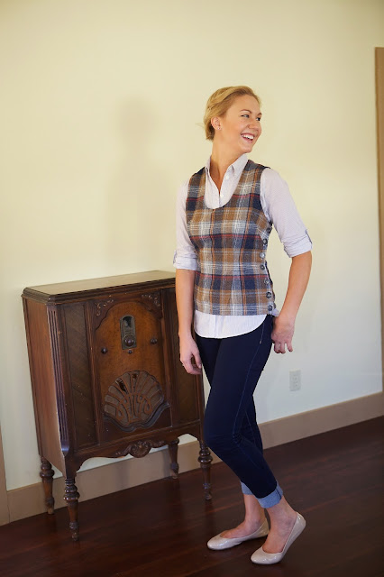 Handmade Jerkin from a Vintage Pattern and Vintage Plaid Wool by Palindrome Dry Goods
