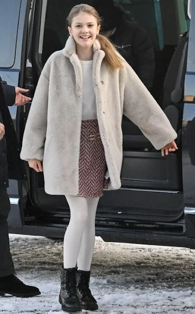 Stand Studio Camille cocoon faux fur coat. Crown Princess Victoria wore a Maria faux fur coat by Stand Studio. Patachou