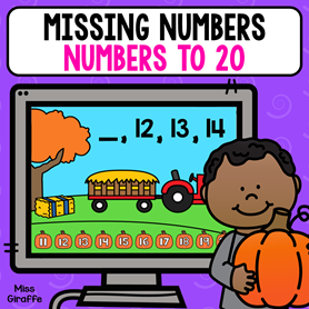 Missing numbers to 20 activity that is perfect for your virtual math centers!