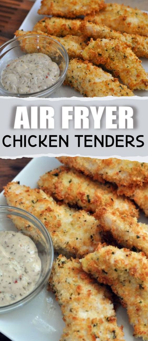 Air Fryer chicken tenders are super easy to make, they're crunchy on the outside and tender and juicy on the inside. A healthier version of your favorite comfort food, chicken tenderloins are covered in an egg wash with Panko Crumbs and air fried in just 12 minutes.