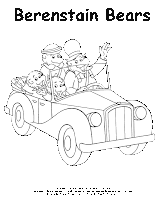 Coloring & Activity Pages: The Berenstain Bears Riding in a Car