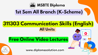 MSBTE 311303-Communication Skills (English) K-Scheme Video Lectures in FREE | MSBTE Diploma K Scheme 311303 Communication Skills (English) Video Lectures