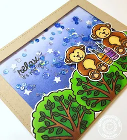 Sunny Studio Stamps: Summer Picnic and Comfy Creatures Monkey Shaker Card by Lindsey Sams.