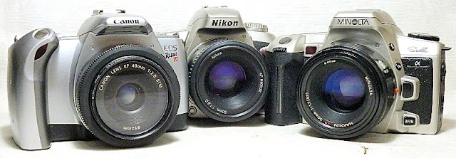 Canon EOS Rebel Ti, Minolta Alpha Sweet, Nikon N75