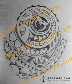 shoulder turtle dj tattoo design in tribal polynesian style