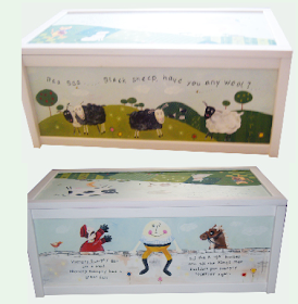 nursery rhyme design hand painted toy box