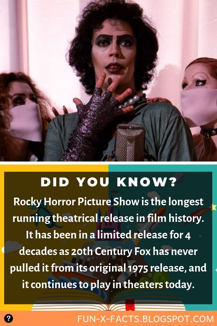 Interesting and weird fact: Rocky Horror Picture Show is the longest running theatrical release in film history