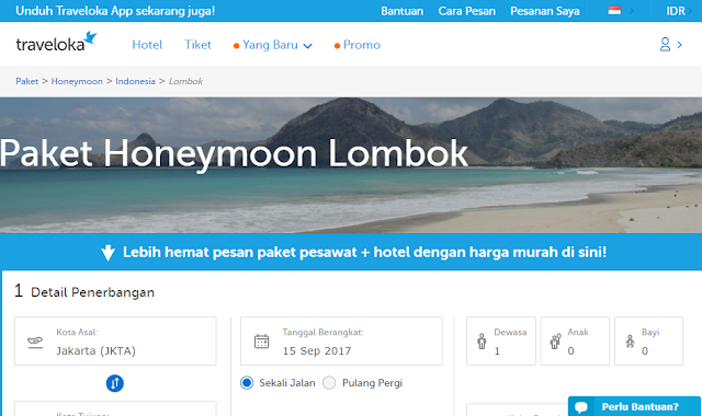 paket honeymoon lombok traveloka