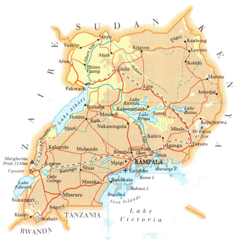 Mapas Geográficos  de Uganda