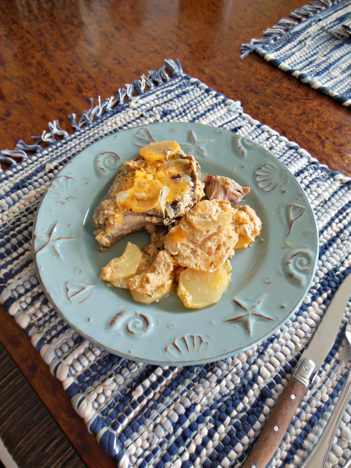 Scalloped Potatoes and Rutabaga with Pork Chops Thyme and ...