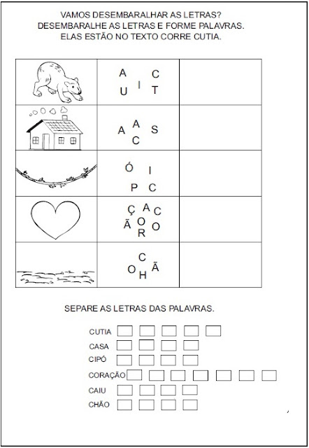 Atividades para Imprimir - Forme as palavras